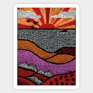 Abstract August Landscape | The Dog Days of Summer Magnet